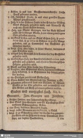 Sieben und viertzigstes Fach, No. 2. Granaten, Zien-Graupen und Zien-Steine