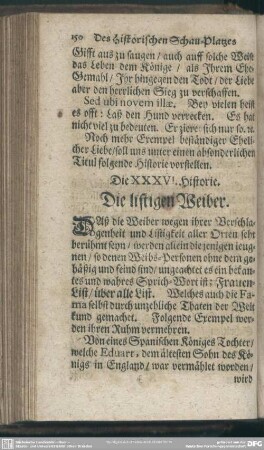 Die XXXVI. Historie. Die listigen Weiber