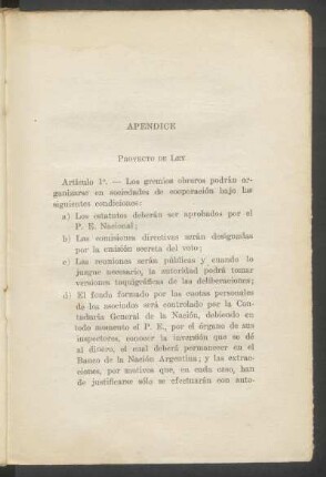 Apéndice : Proyecto de ley