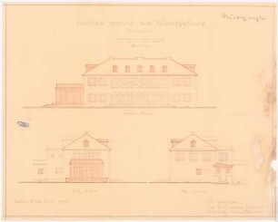 Haus Darré, Berlin-Dahlem Umbau: Gartenansicht, West- und Ostansicht 1:100