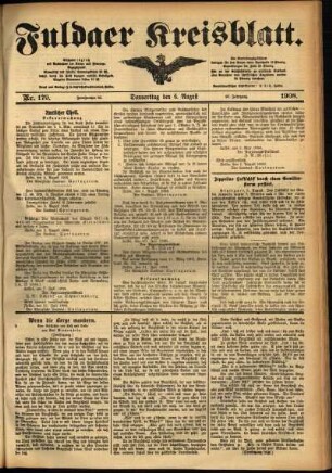 Ausgabe vom Donnerstag, den 06. August 1908.