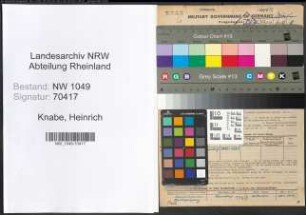 Entnazifizierung Heinrich Knabe , geb. 14.11.1906 (Dachdecker)