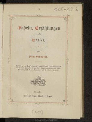 Fabeln, Erzählungen und Rätsel