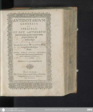 Antidotarium generale et speciale