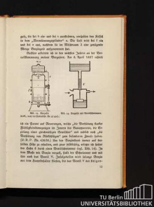 Abb. 13. Vergaser (verkl., nach Patentschr. Nr. 37.435). Abb. 14. Vergaser mit Ventilschwimmer.
