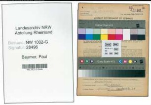 Entnazifizierung Paul Baumer, geb. 19.06.1894 (Vorarbeiter)