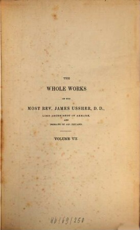 The whole works of the most rev. James Ussher. 7