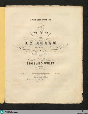 Grand duo sur La Juive de F. Halevy : a quatre mains pour le piano; op. 80