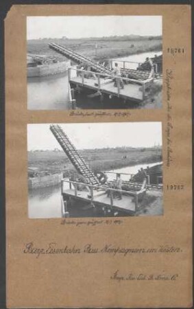 Brücke ganz geöffnet. (Klappbrücke über die Scarpe bei Brebières)