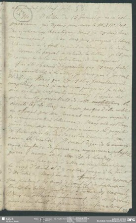 Eigenh. Briefkonzept von August Wilhelm von Schlegel an Henry T. Colebrooke, o.O., 1823