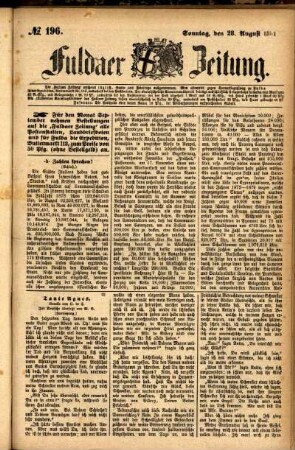 Ausgabe vom Sonntag, den 28. August 1881.