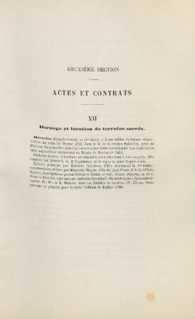 XII. Bornage et location de terrains sacrés