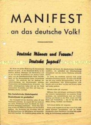 Programmatisches Dokument der SED vom Vereinigungsparteitag