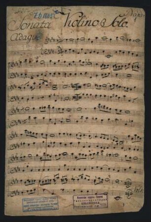 Sonaten; vl, b; E-Dur; PfäN VII.III; PfäN IX.VI