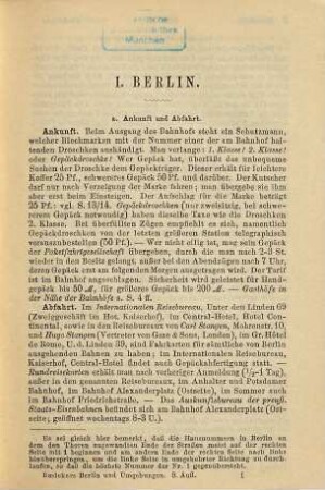 Berlin und Umgebungen : Handbuch für Reisende ; mit 4 Karten, 6 Plänen und vielen Grundrissen