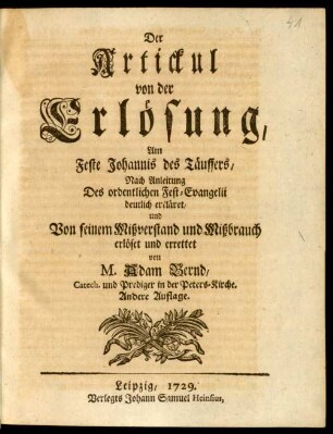 Der Artickul von der Erlösung
