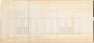 Reichsluftfahrtministerium, Berlin: Saalbau, Wandel-/Ehrenhalle: Ansicht, Grundriss 1:20