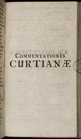 Commentationes Curtianæ.