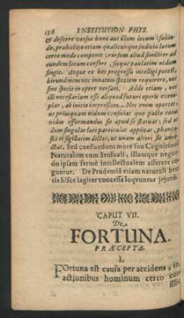 Caput VII. De Fortuna.