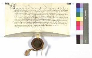 Graf Kraft von Hohenlohe löst eine Schuld gegenüber Graf Eberhard von Württemberg über 1.000 fl ein; Siegel: Graf Kraft von Hohenlohe.