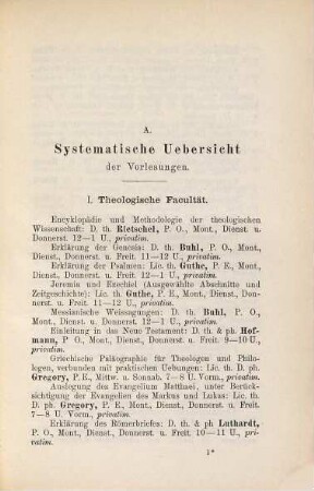 Verzeichnis der ... an der Universität Leipzig zu haltenden Vorlesungen. 1891, SS