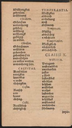 Classis X. Vitium
