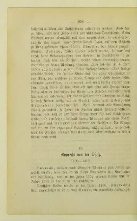 49. Ruprecht von der Pfalz. 1400 - 1410