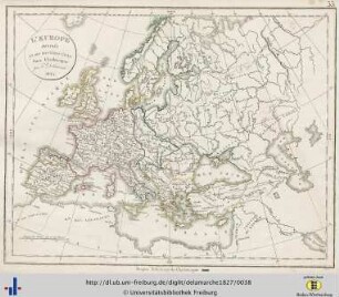 L'Europe divisée en ses différens états sous Charlemagne. 1825.