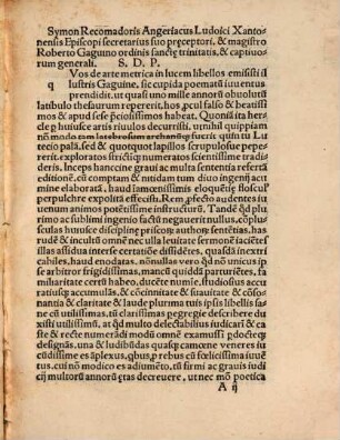 Roberti Gaguini de arte metrificandi libelli : omnibus ad poeticam anhela[n]tibus tam iucundi q[uam] omnifaria[m] fructiferi