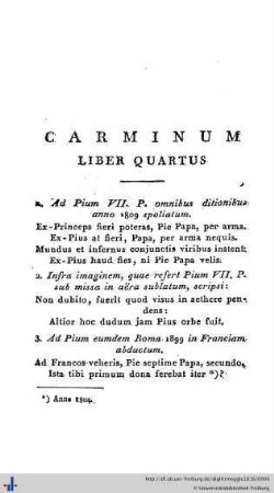 Carminum. Liber Quartus.