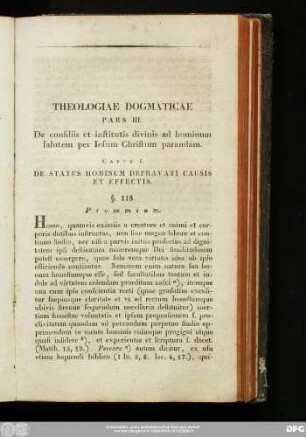 Caput I. De Status Hominum Depravati Causis Et Effectis.
