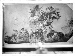 Meersburg Neues Schloss Gartenpavillion Treppenhaus Deckenfreske allegorische-mythologische Darstellung Omnia Tempas Habent (um 1741/1745)