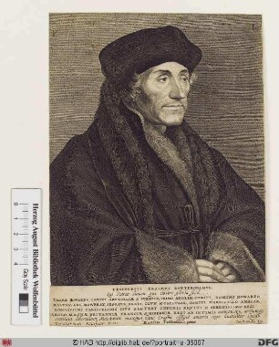 Bildnis Desiderius Erasmus, gen. Erasmus von Rotterdam