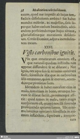 XXVI. Visis carbonibus ignitis