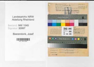 Entnazifizierung Josef Beerendonk , geb. 19.03.1897 (Weichenwaerter)