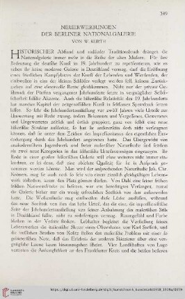 Neuerwerbungen der Berliner Nationalgalerie