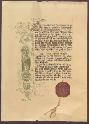 Ernennung von Wilhelm Rosset zum Alten Herrn der deutschen katholischen Studentenverbindung Arminia in Freiburg