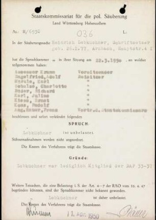 Lebküchner, Heinrich