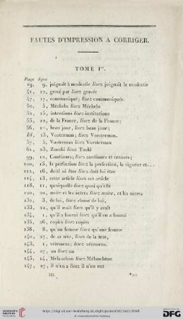 Fautes d'impression à corriger