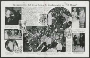 Inauguración del Gran Salón de Conferencias de "El Hogar"
