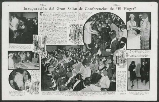 Inauguración del Gran Salón de Conferencias de "El Hogar"