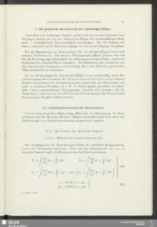 5. Die praktische Bestimmung der Anisotropie-Ellipse