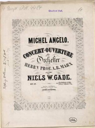 Michel Angelo : Concerto-Ouverture für Orchester : op. 39