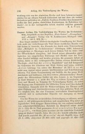 136-140 [Rezension] Asting, Ragnar, Die Verkündigung des Wortes im Urchristentum