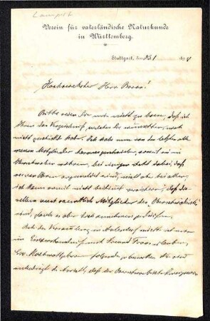 Brief von Lampert an einen Baron