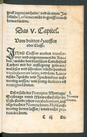 Das V. Capitel. Vom dritten Hauffen oder Classe.