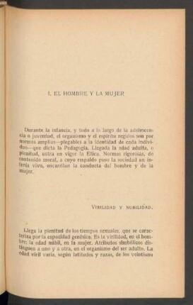 I. El hombre y la mujer