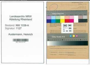 Entnazifizierung Heinrich Austermann , geb. 20.01.1878 (Uhrmacher)