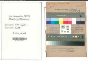 Entnazifizierung Adolf Rinke , geb. 13.11.1891 (Schlosser)