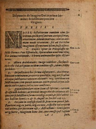 Disputatio VII. De imagine Dei in primo homine et subsecuta corruptione, seu peccato originis